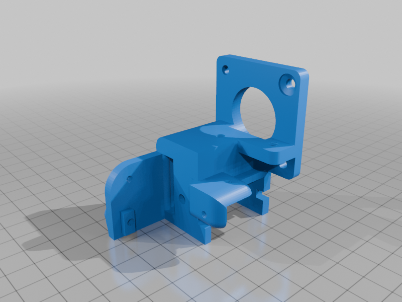 Render azul del adaptador para instalar un hotend cerámico Creality K1 en una Ender 3